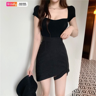 Chân váy ngắn GINDY nữ cạp cao kèm đai chân thời trang công sở, học sinh V002