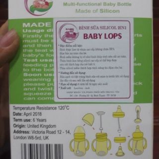( sỉ, lẻ)Bình sữa kiêm bình bón bột silicon Babylops