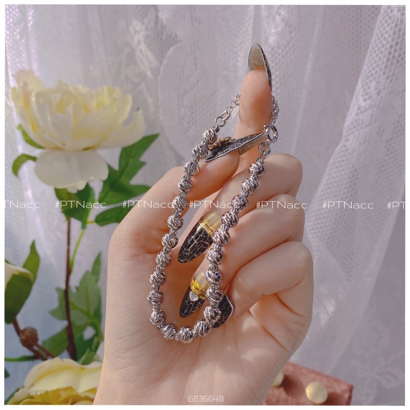 Lắc tay bi xi bạch kim đơn giản, hàng loại 1 nặng tay bóng đẹp .PTNACC.