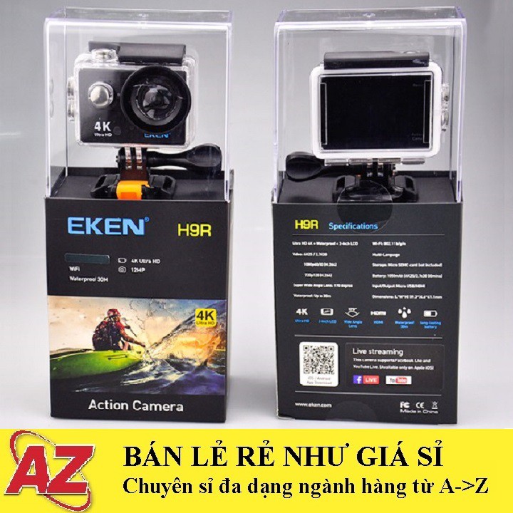 ✔️ Bản Mới Nhất v8.1 20MP - Camera Thể Thao EKEN H9R 4K Chính Hãng - Bảo Hành 12 Tháng