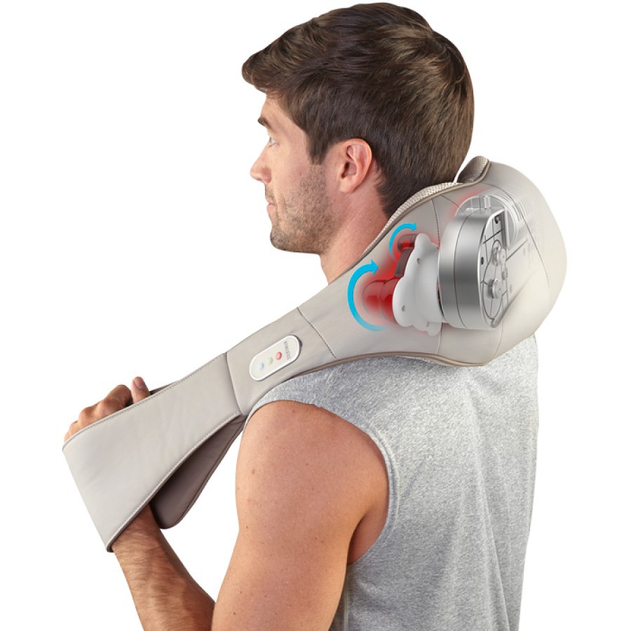 [Bảo Hành 2 Năm] Đai massage vai cổ gáy shiatsu 3D (4 bi xoay kèm rung và nhiệt) HoMedics NMS-620H