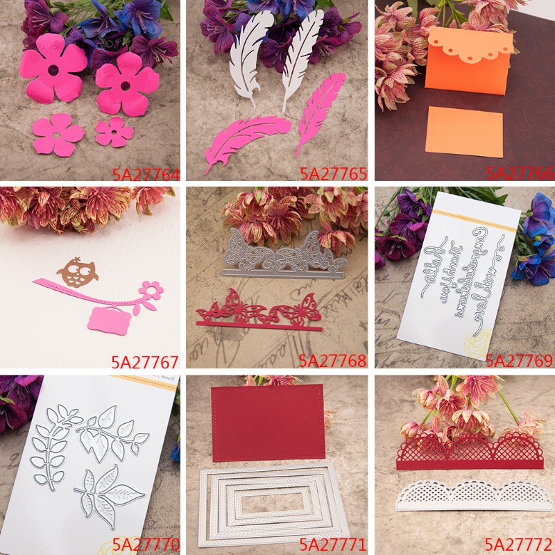 Khuôn mẫu cắt thẻ chữ Thank You trang trí album