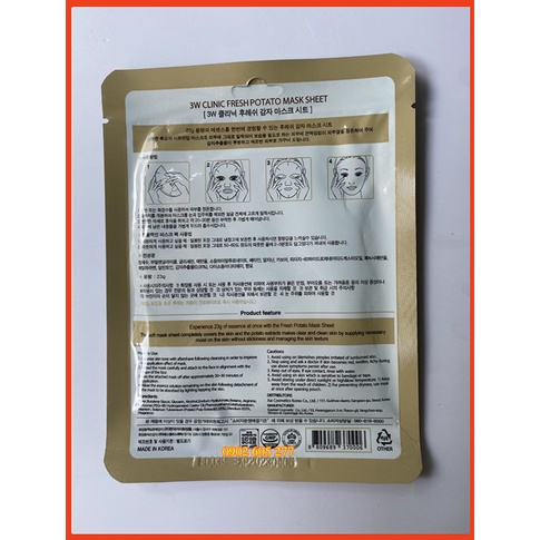 [Hàng chính hãng] Mặt Nạ Dưỡng Da 3W Clinic Khoai Tây Hàn Quốc