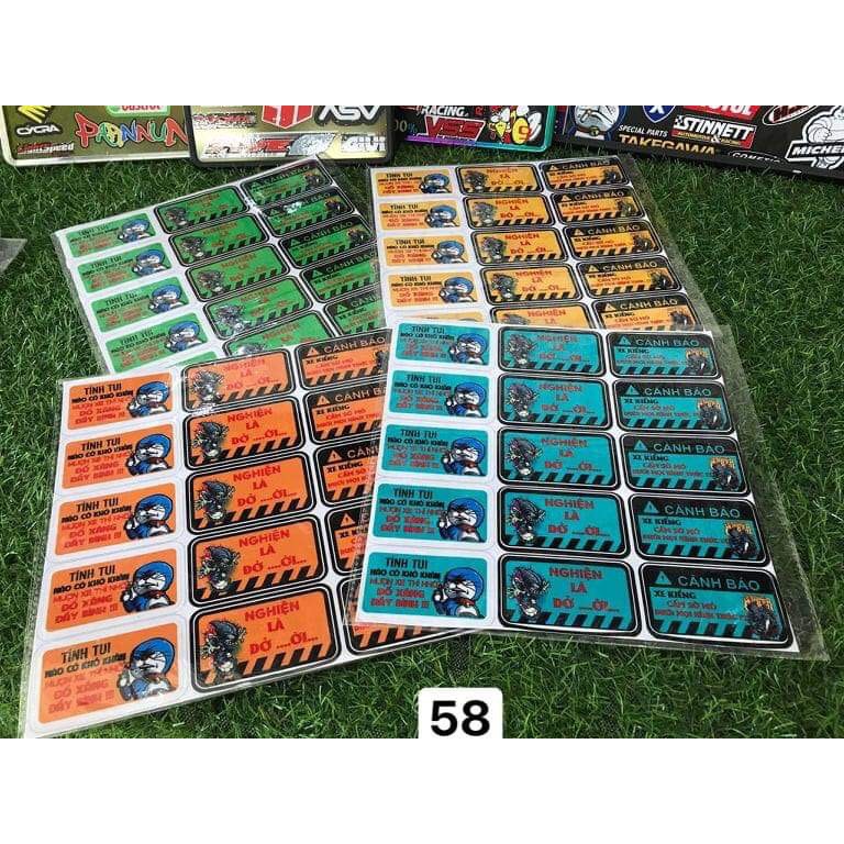 SET STICKER CẢNH BÁO 6 MÃ