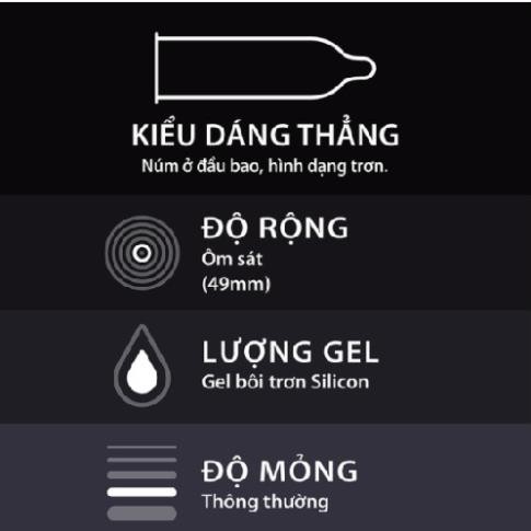 Bao cao su Durex Kingtex, size 49mm, Hộp 12 cái, Durex Kingtex ôm sát,Tăng cảm xúc mãnh liệt