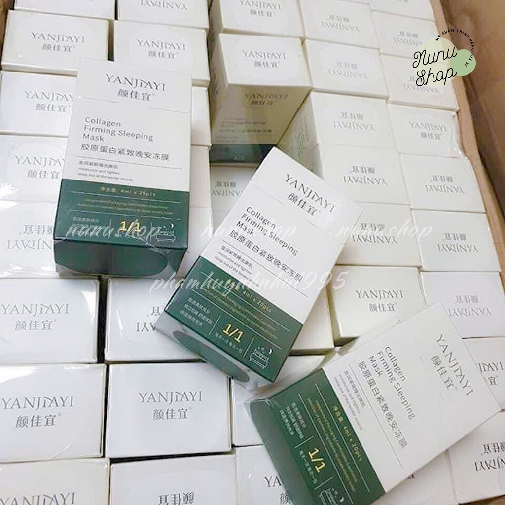 [hộp 20 gói] Mặt Nạ Ngủ Thạch Collagen YANJIAYI