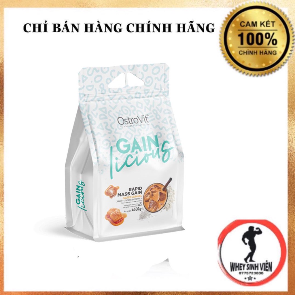 [Chính hãng] Sữa Tăng Cân, Tăng Cơ, Cung Cấp Whey Protein Ostrovit Gain Licious Mass Gainer (4.5kg - 45 Lần Dùng)