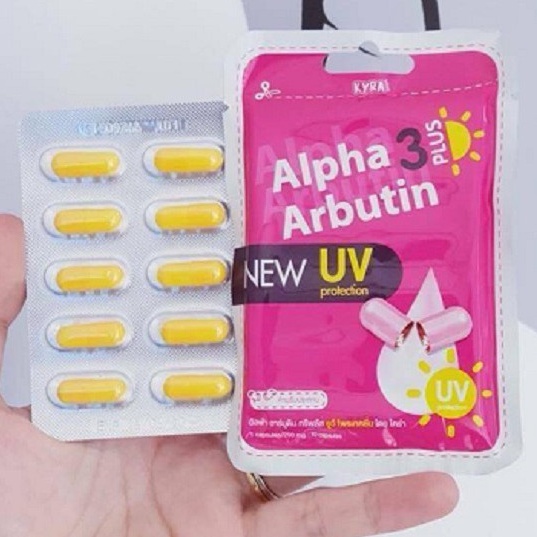 Vĩ 10 Viên Kích Trắng Alpha Arbutin 3 Plus Chống Nắng UV