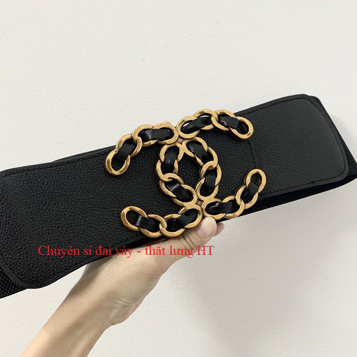 Đai váy X mặt đen bản to 7.5cm