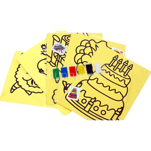 Bộ 20 tranh cát cho bé kèm cát chỉ 58k tất cả