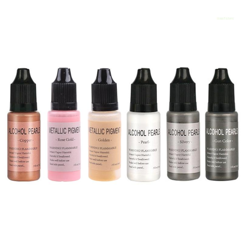 Hộp 6 Màu Mực Cồn Kim Loại Dùng Để Nhuộm Màu Trang Trí Nghệ Thuật