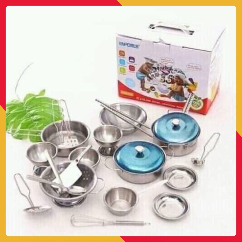 Bộ đồ chơi nấu ăn inox 36 món