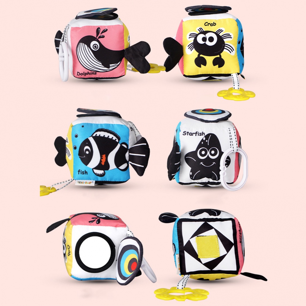 Đồ chơi treo xe đẩy màu đen và trắng cho trẻ sơ sinh từ 0-12 tháng tuổi