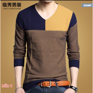 Áo len nam slim Hàn Quốc (Cổ tim)
