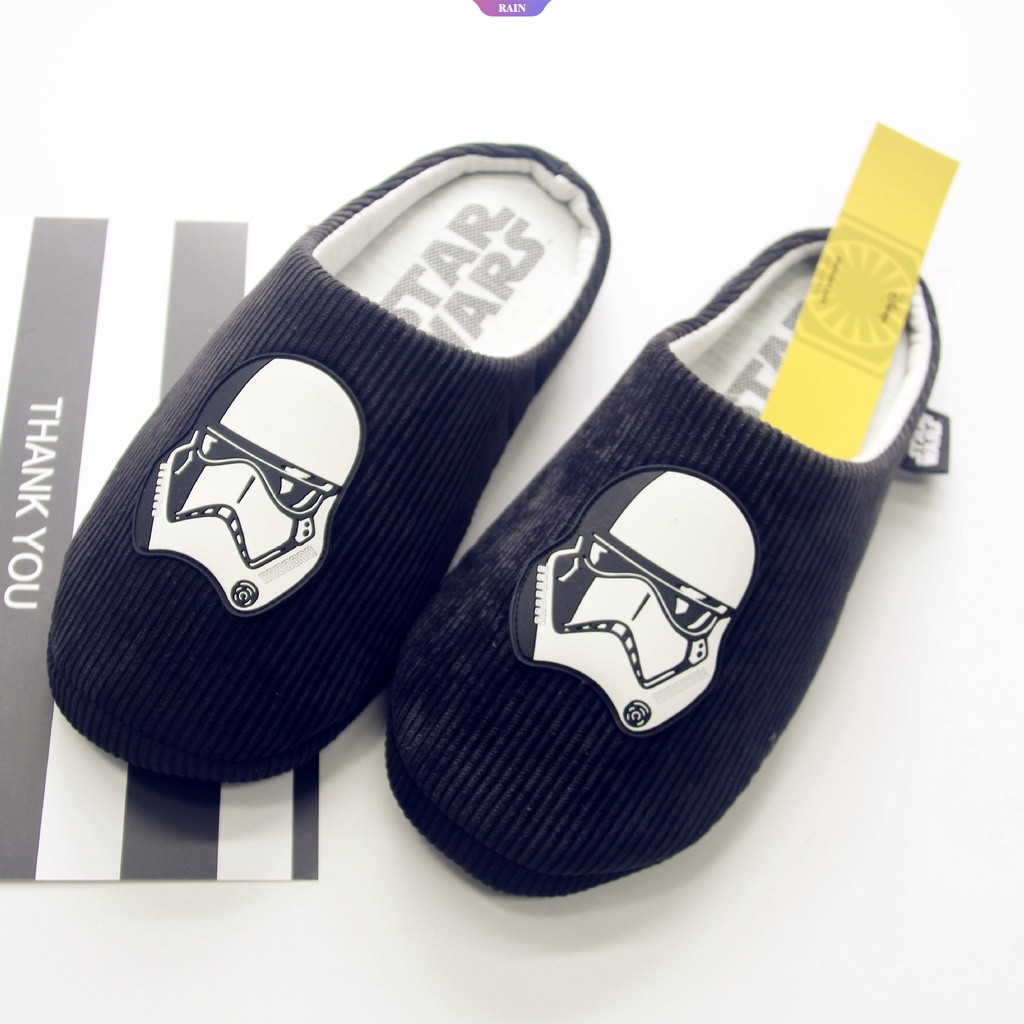 Dép Bông Đi Trong Nhà Đế Bằng Chống Trượt Giữ Ấm Mùa Xuân Thu Hình Star Wars Hoạt Hình Cho Nam [Đi Mưa]