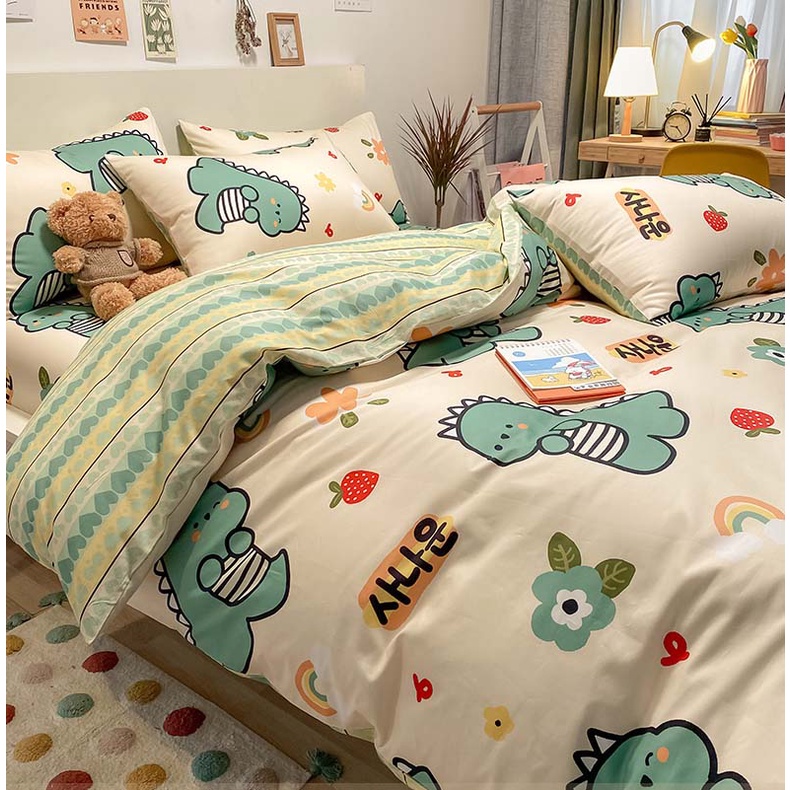 Bộ Chăn Ga Gối Cotton 3D Cầu Vồng - Drap trải giường Mịn Decor | BigBuy360 - bigbuy360.vn