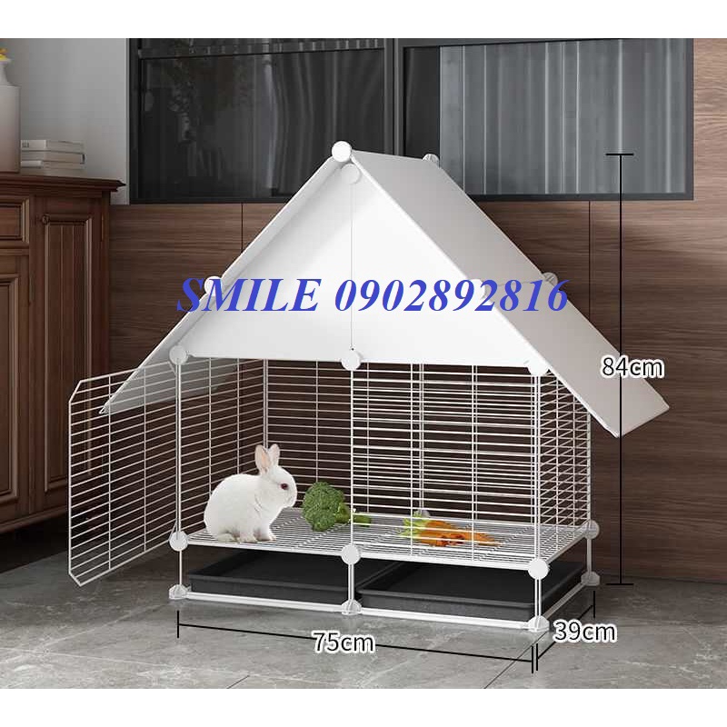 [TẶNG BÚA GỖ] COMBO CHUỒNG, NHÀ LỒNG LƯỚI THÉP CÓ MÁI CHE CHO CHÓ MÈO THÚ CƯNG ĐA NĂNG