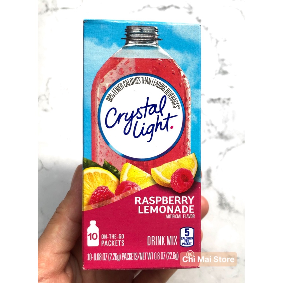 Bột pha nước vị trái cây Crystal Light  - 1 HỘP gồm 10 gói nhỏ