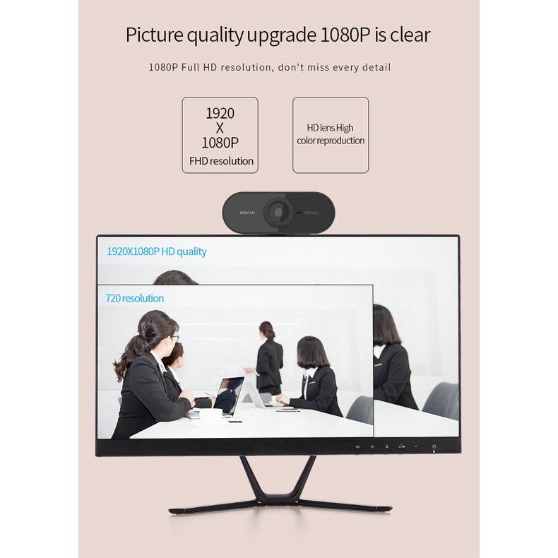 Webcam Full Hd 1080p Kèm Micro Usb Chuyên Dụng Cho Pc Mac Laptop | BigBuy360 - bigbuy360.vn