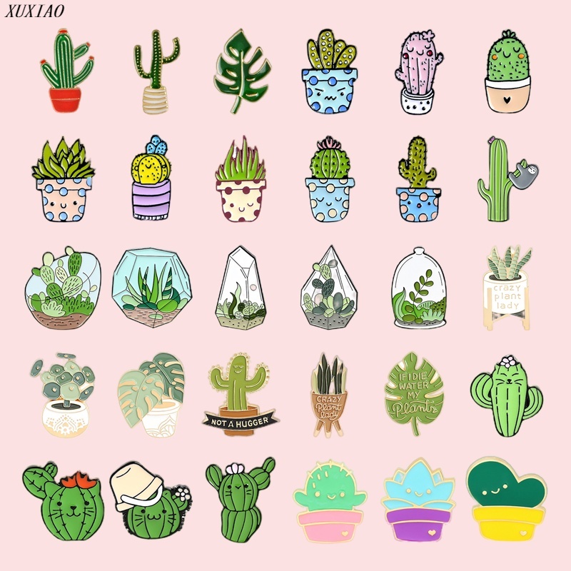 Huy Hiệu Cài Áo Hình Xương Rồng Đáng Yêu