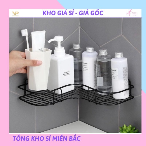 Kệ Góc Treo Tường Nhà Tắm,Kệ Đựng Mỹ Phẩm Thép Sơn Tĩnh Điện Không Gỉ - Tặng Kèm Miếng Dán 88285