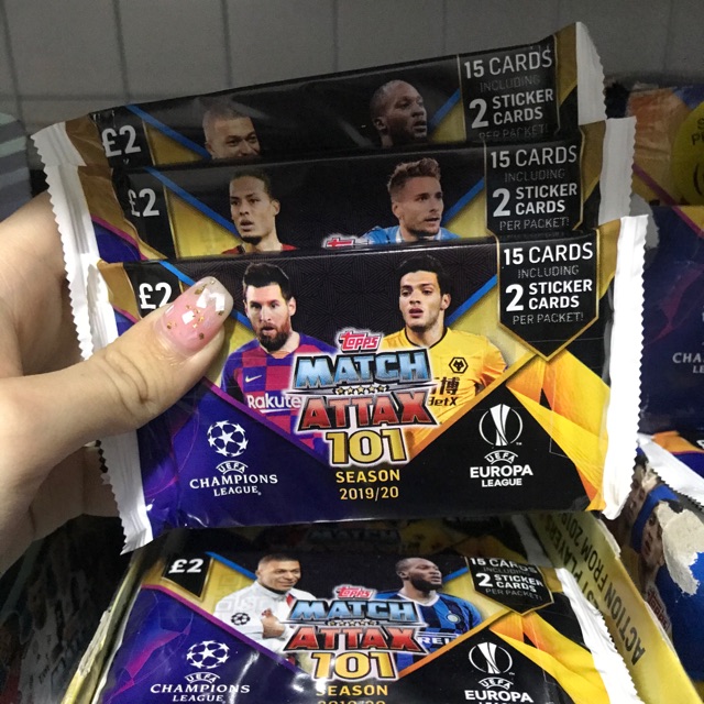 [ Pack Lẻ ] Match Attax 101 champions league mùa 19/20 ( 15 thẻ )