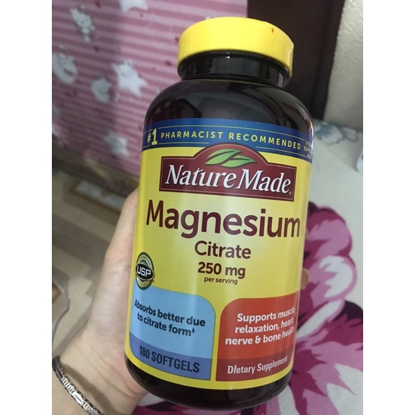 (chính hãng )MAGNESIUM CITRATE 250mg Nature made 180 viên của Mỹ