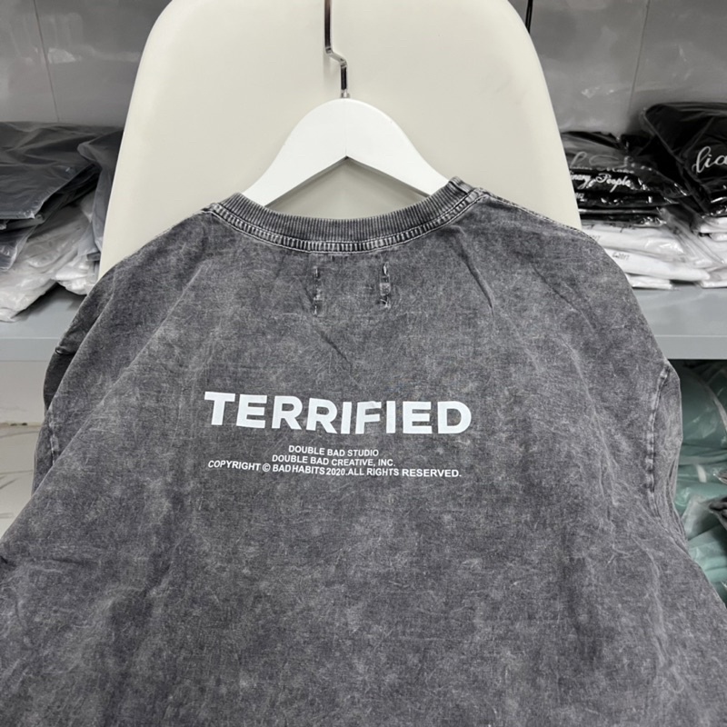 [Mã SKAMFSW175 giảm 10K đơn 50K] Áo Thun Loang Cotton Was TERRIFIED (nam nữ mặc được) hình thật 2t clothes