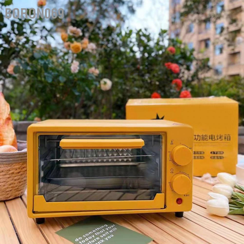 Lò nướng mini 12L 700W Mặt bàn Đa năng hoa văn dễ thương cho bếp gia đình Boron069
