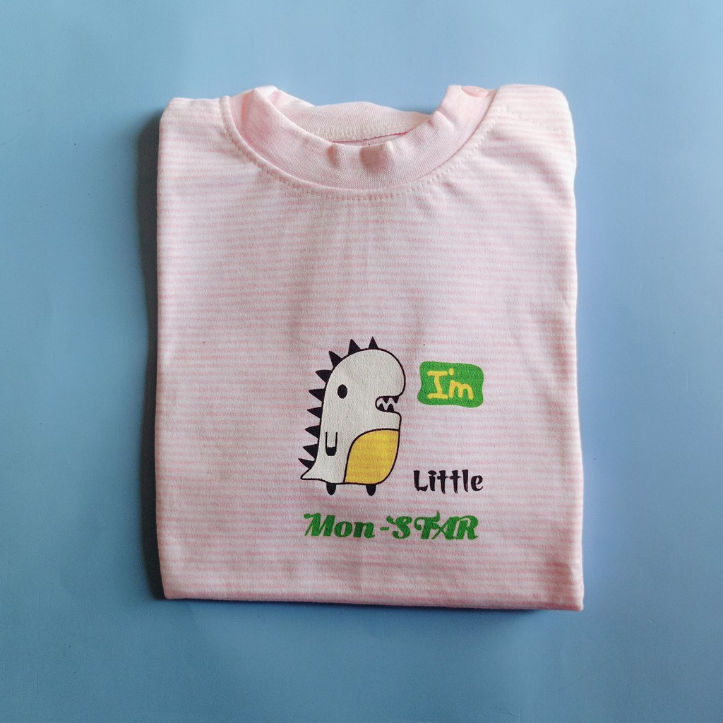 Bộ Noubaby bo cổ kẻ nhỏ cài vai cho bé 3-13kg QATE