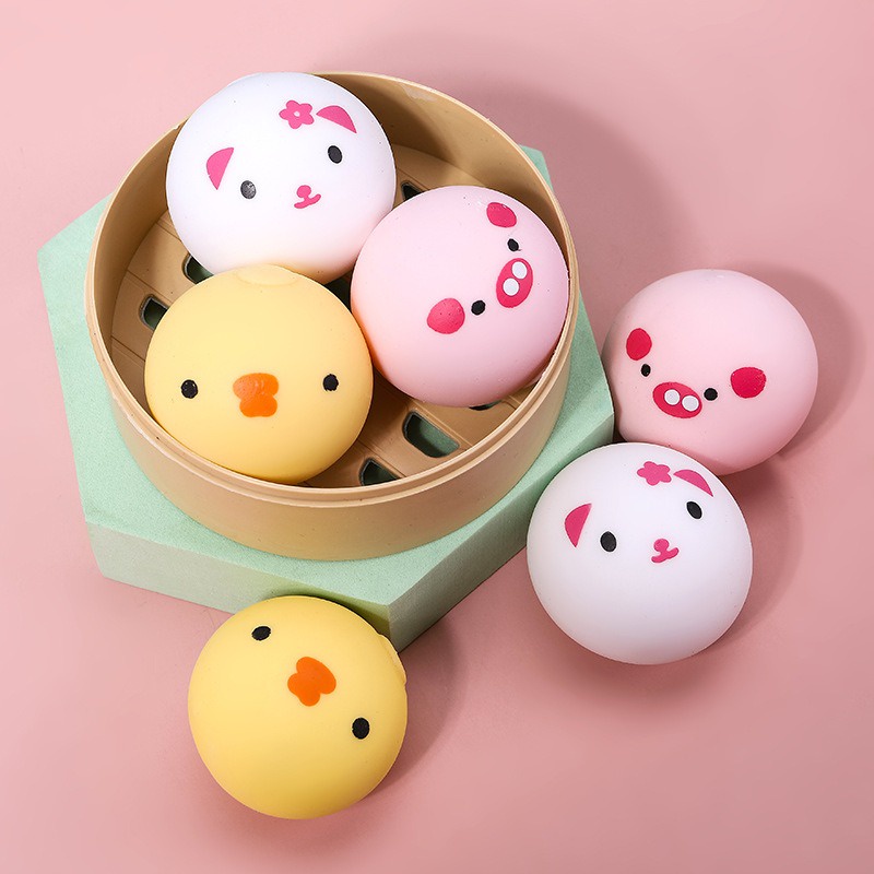 Squishy Mochi dễ thương,mềm bánh bao chân thực mềm mịn giảm stress co dãn đàn hồi ngộ nghĩnh giải tỏa căng thẳng