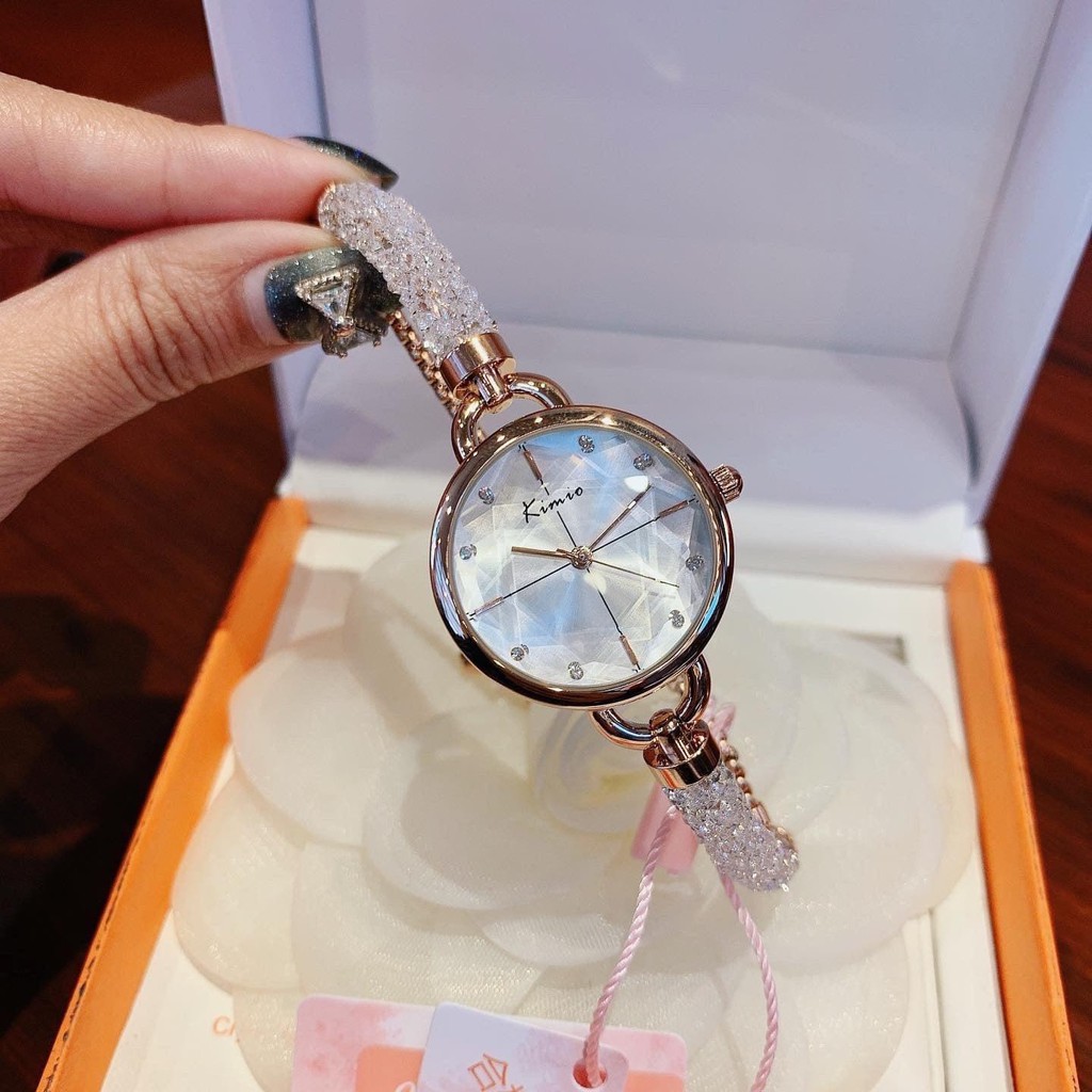 Đồng Hồ Nữ Ki mi o Hàng Chính Hãng Dây Kim Loại Pha Lê Nhỏ Xinh Đủ Màu Chống nước
