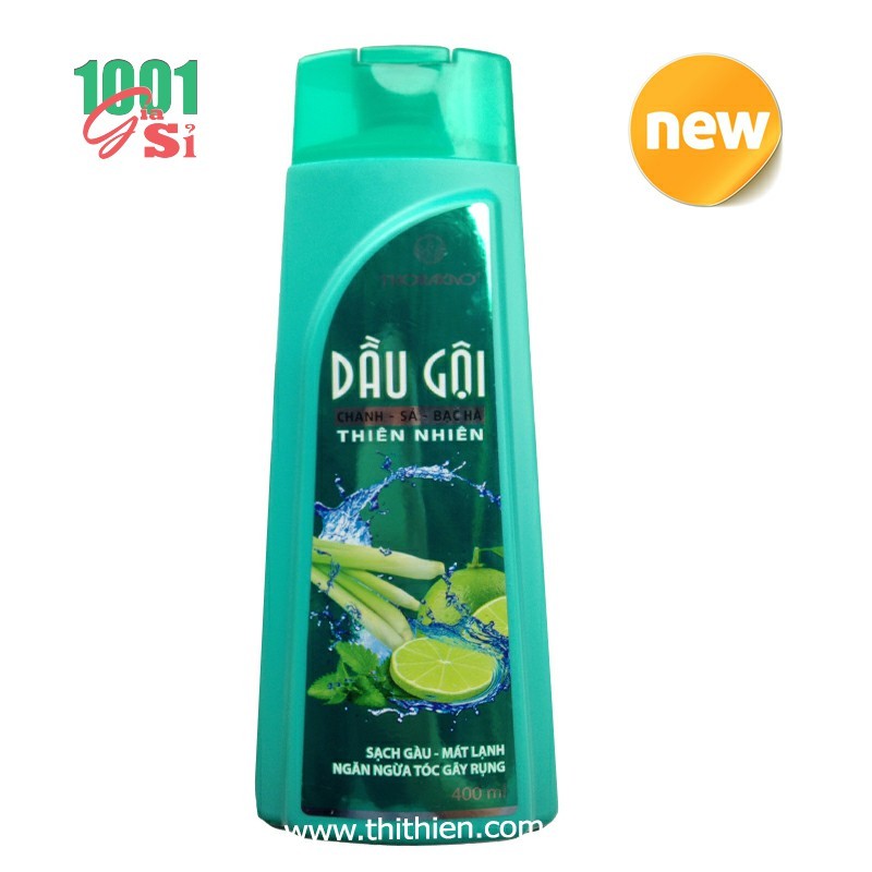 Dầu gội Chanh Sả Bạc Hà 400ml Thorakao giúp tóc khoẻ, giảm rụng tóc, ngừa gàu