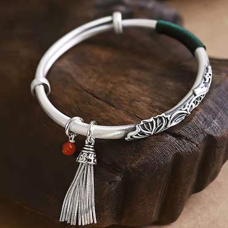 Vòng Tay Hở Màu Trơn Phong Cách Dân Tộc Cổ Điển Thời Trang Cho Nữ