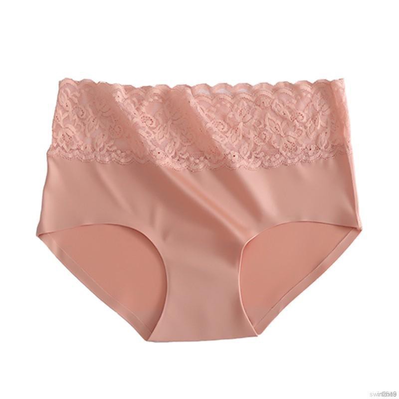 Women Beautiful Sweet Solid Color Lace High Elastic Waist Soft Briefs | BigBuy360 - bigbuy360.vn