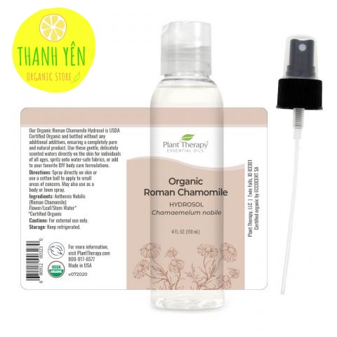 Nước Hương Hoa Hydrosol Cúc La Mã Hữu Cơ Plant Therapy 4oz  - Organic Roman Chamoline Hydrosol