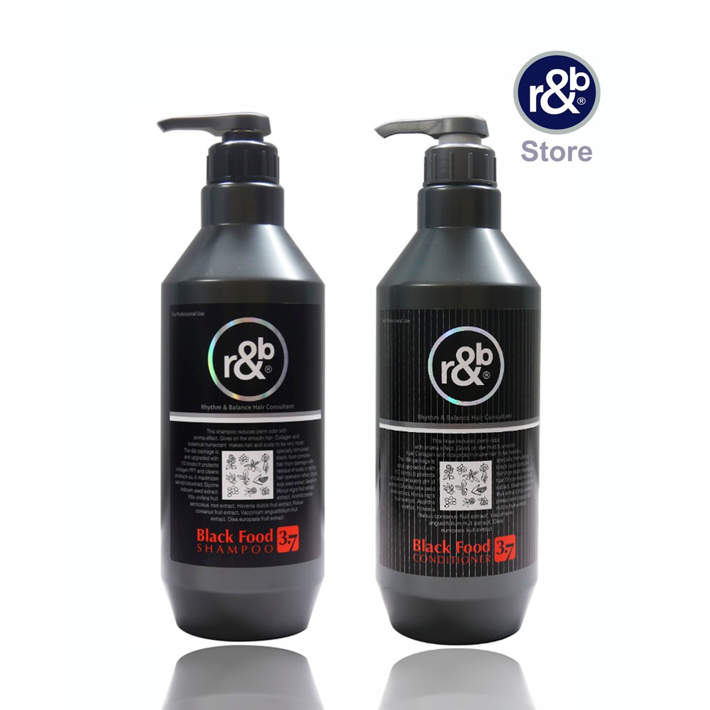 (CHÍNH HÃNG_GIÁ SỈ) Combo Gội xả dinh dưỡng R&B BLACK FOOD khử độc, điều tiết dầu chống rụng 450mlx2