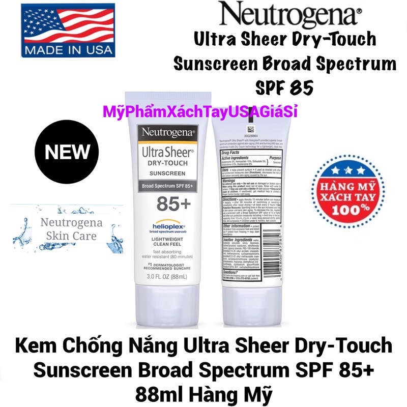 Kem Chống Nắng Neutrogena Ultra Sheer Dry Touch SPF 85 (88ml)