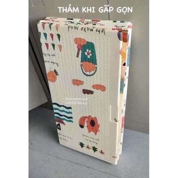 thảm xốp gấp gọn nằm chơi cho bé 1m8*2m