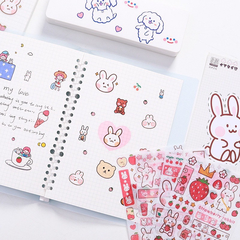 Set 4 tấm sticker hình dán trang trí cute