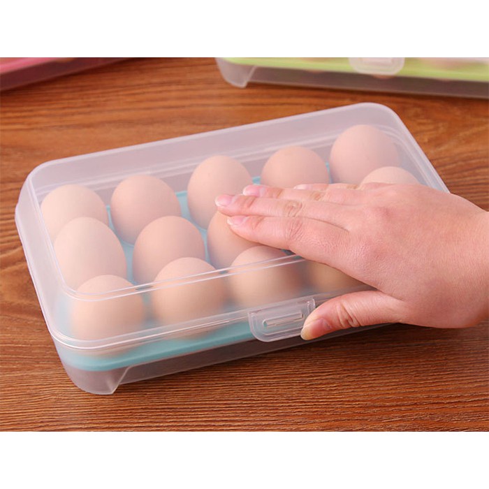 Hộp Khay Đựng Trứng Gà, Giỏ Rổ Đựng Trứng Vịt Tiện Lợi 1 Tầng 15 Ngăn