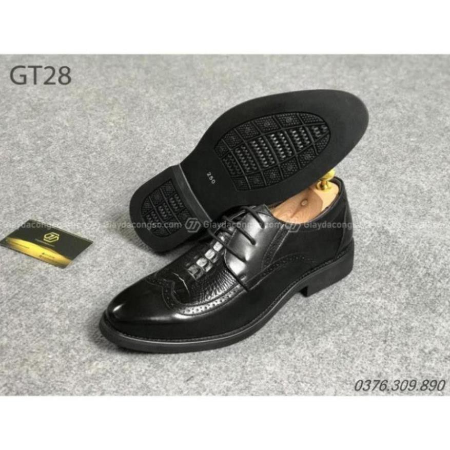 Giày tây tây nam buộc dây màu đen GT28