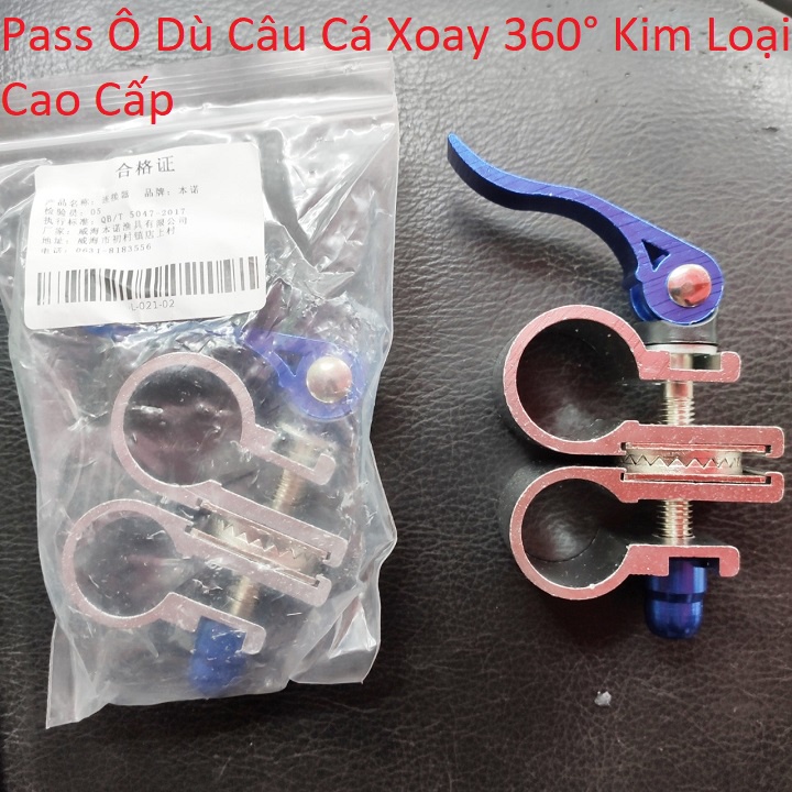 Pass Ô Dù Câu Cá Xoay 360° Kim Loại Cao Cấp