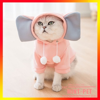 Áo cho chó mèo thú cưng dáng hoodie mũ hình thú