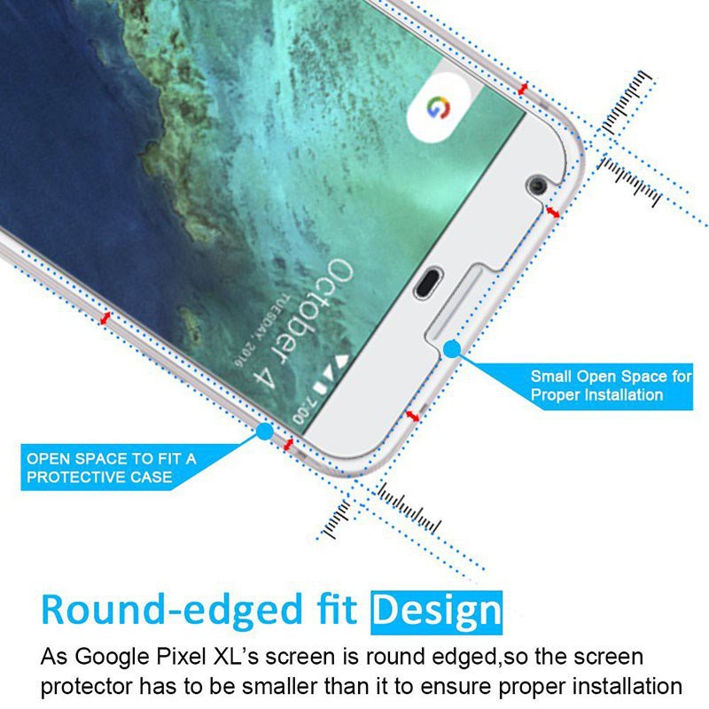 Kính Cường Lực Google Pixel XL có mài cạnh 2.5D - KO FULL, 9H-0.26mm