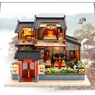 Mô Hình nhà gỗ DIY Nhà cổ trung hoa