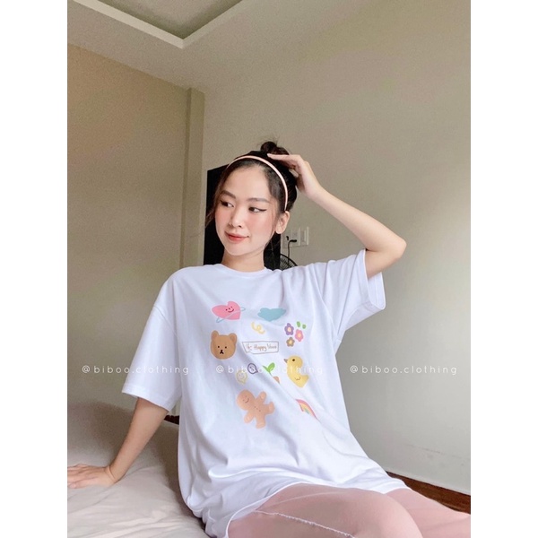 Áo phông 3D trắng hồng be PM11