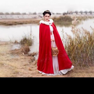 🌺[Order] Áo choàng lông hán phục (sẵn đen)