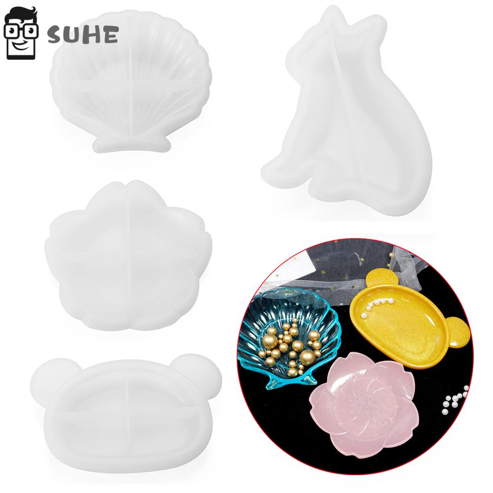 Khuôn Silicon Làm Hộp Đựng Trang Sức Hình Vỏ Sò/Hoa Anh Đào Thủ Công DIY