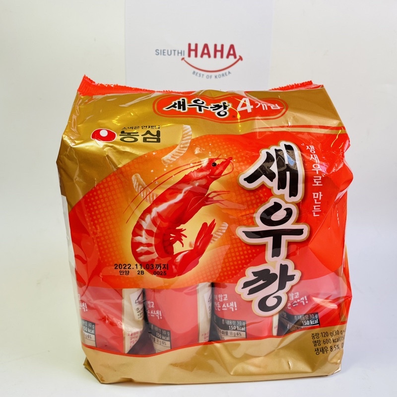Snack tôm hàn quốc NONGSHIM CRACKER 120g / Túi lớn 90g